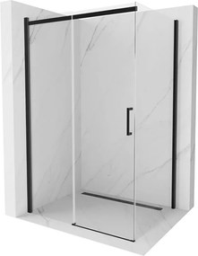 Mexen Omega cabina de duș glisantă 130 x 90 cm, transparentă, neagră - 825-130-090-70-00