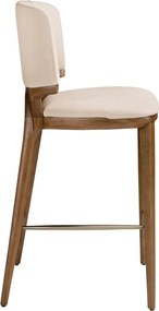 Scaun de bar din lemn si piele sintetica Cream