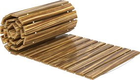 Outsunny Drum de grădină din lemn 120x38 cm Pasarelă dreaptă rulabilă pentru exterior Rezistent la intemperii Carbonizat | Aosom Romania