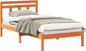 vidaXL Cadru de pat Maro 75 x 190 cm Lemn de pin masiv