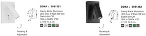 Aplica moderna cu reader LED directionabil Dona alba NVL-9081351