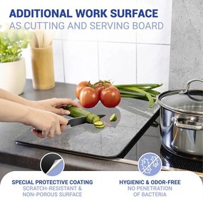 Set 2 protecții din sticlă pentru aragaz Wenko Universal, gri