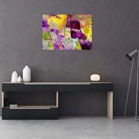 Tablou pe sticlă cu abstracție - pictura (70x50 cm)