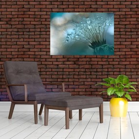 Tablou - păpădie - petrol (90x60 cm)