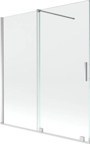Mexen Velar perete despărțitor pentru cadă, cu 2 canaturi, glisant, 150 x 150 cm, transparent, crom - 896-150-000-01-01