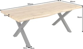 Masa Design Industrial WILD 160cm, aspect stejar salbatic