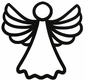 Decorațiuni de perete din lemn pentru CrăciunAngel silhouette negru, 35 x 35 cm