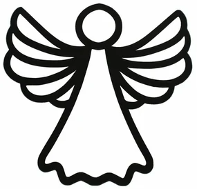 Decorațiuni de perete din lemn pentru CrăciunAngel silhouette negru, 35 x 35 cm