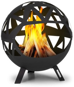 Colima, focar, Ø 66 cm, sferic, cu grătar pentru cărbuni și scrumieră, formă geometrică