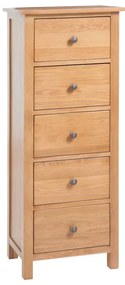 vidaXL Comodă înaltă cu sertare, 45x32x110 cm, lemn masiv stejar