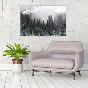 Tablou - Pădure cu elemente ilustrate (90x60 cm)