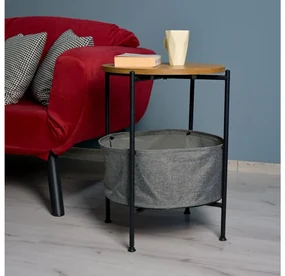 Măsuță laterală Pivudu (maro + negru + gri). Promo -6%. 1094719