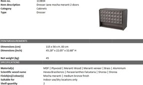 Comoda design elegant LUX Jane S, cafeniu-Mocha 113834 HZ