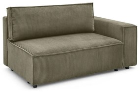 Modul pentru canapea verde deschis cu tapițerie din catifea reiată (cu colț pe partea dreaptă) Nihad modular – Bobochic Paris