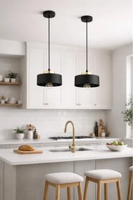 Brilagi - Lustră suspendată pe cablu SPRING 1xE27/60W/230V Ø20 cm negru/auriu