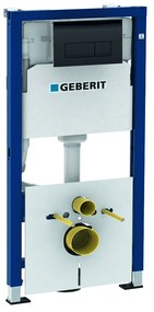 Set rezervor WC incastrat Geberit Duofix Delta cu set fixare si clapeta negru lucios