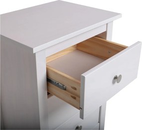 Comodă albă înaltă din lemn masiv de pin 46x80 cm Berna – Marckeric