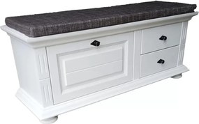 Băncuță lemn masiv alb Ariana Hol, 115 × 41 × 55 cm