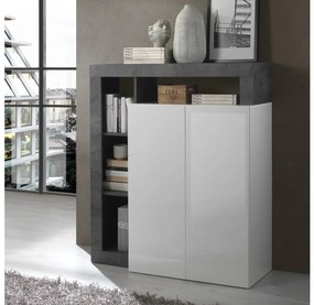 Comodă LENOR alb/antracit