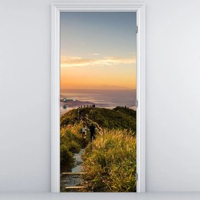 Fototapet pentru ușă - Munții la apus de soare (95x205cm)