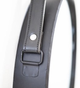 Oglinda rotunda cu rama din fier neagra Flection, 40 x 6 x 40 cm