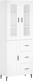 vidaXL Dulap înalt, alb, 69,5x34x180 cm, lemn compozit