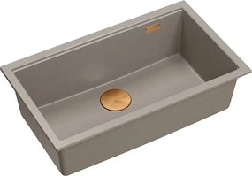 Chiuveta compozit sub blat Quadron Logan 110 bej - cupru 76x44 cm