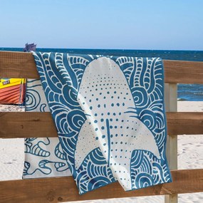 Prosop de plajă albastru 90x180 cm Shark – DecoKing