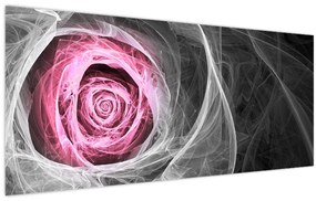 Tablou - Trandafir abstract, fucsia (120x50 cm)