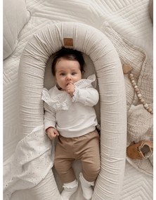 Suport de dormit Babynest 2in1 bara protectie patut Premium In Alb by BabySteps, 95x53 cm