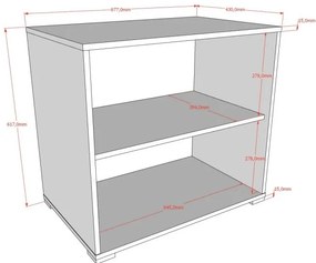 Bibliotecă deschisă pentru copii finisaj stejar din colecția Sam – compatibilă cu patul loft – Vipack