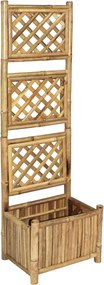 vidaXL Strat înălțat de grădină cu spalier din bambus, 40 cm