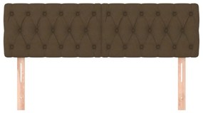 Tablii de pat, 2 buc, maro inchis, 80x7x78 88 cm, textil 2, Maro inchis, 160 x 7 x 78 88 cm