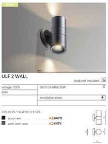 Aplica de exterior ambientala IP44 ULF 2 gri inchis