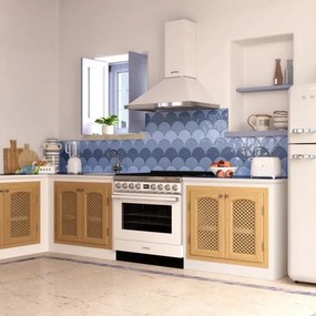Hota decorativa SMEG Portofino KPF9WH, 275 W, A+, 781 m³/h, 3 viteze, 3 filtre, Supapa anti-retur, Otel inoxidabil, LED, Alb