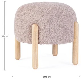 Taburet rotund, roz antic, 45x38 cm, Dayla, Bizzotto