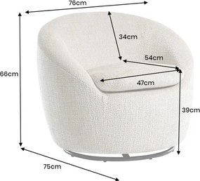 Fotoliu pivotant modern ALPINE tesatura structurata bej