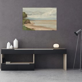 Tablou - Jean-Baptiste-Camille Corot, Beach Near Etretat, reproducere (90x60 cm)