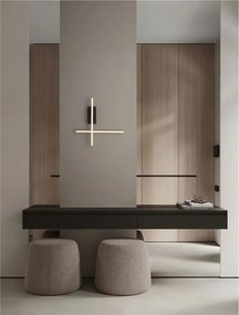 Aplica de perete LED design modern QUAM negru, auriu
