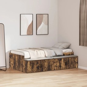 vidaXL Cadru de pat Stejar afumat 75x190 cm