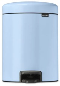 Cos de gunoi cu pedala Brabantia NewIcon 1005528, 5 l, Inchidere lina, Baza antiderapanta, Albastru deschis