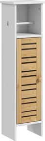 HOMCOM Dulăpior de Baie cu Suport pentru Hârtie Igienică, Dulap Îngust cu Raft Reglabil, 78 cm, Alb | Aosom Romania