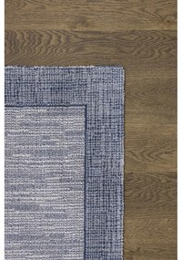 Covor albastru închis din lână 133x180 cm Linea – Agnella