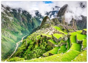 Tablou pe sticlă - Machu Picchu (70x50 cm)