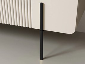 Masă cafea Malmi cu sertare și picioare metalice - cașmir / crem bianca / picioare negre