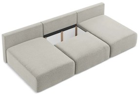 Colțar gri deschis extensibil/cu spațiu de depozitare Kalena – Makamii