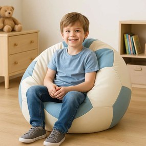 Fotoliu puf Futbalocu (turcoaz + alb). 1127400