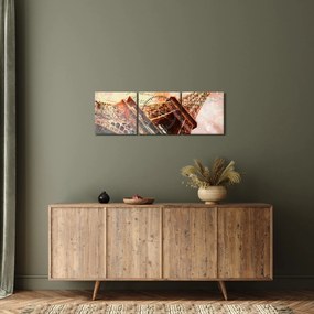 Tablou - Turnul Eiffel în stil vintage (cu ceas) (90x30 cm)