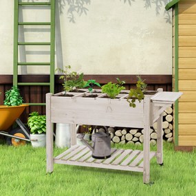 Outsunny Jardiniera din lemn pentru gradina, 123x54x74cm, maro | Aosom Romania