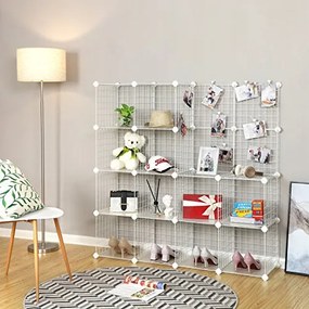 Set 16 cutii de depozitare, Songmics, Alb, 123x31x123 cm